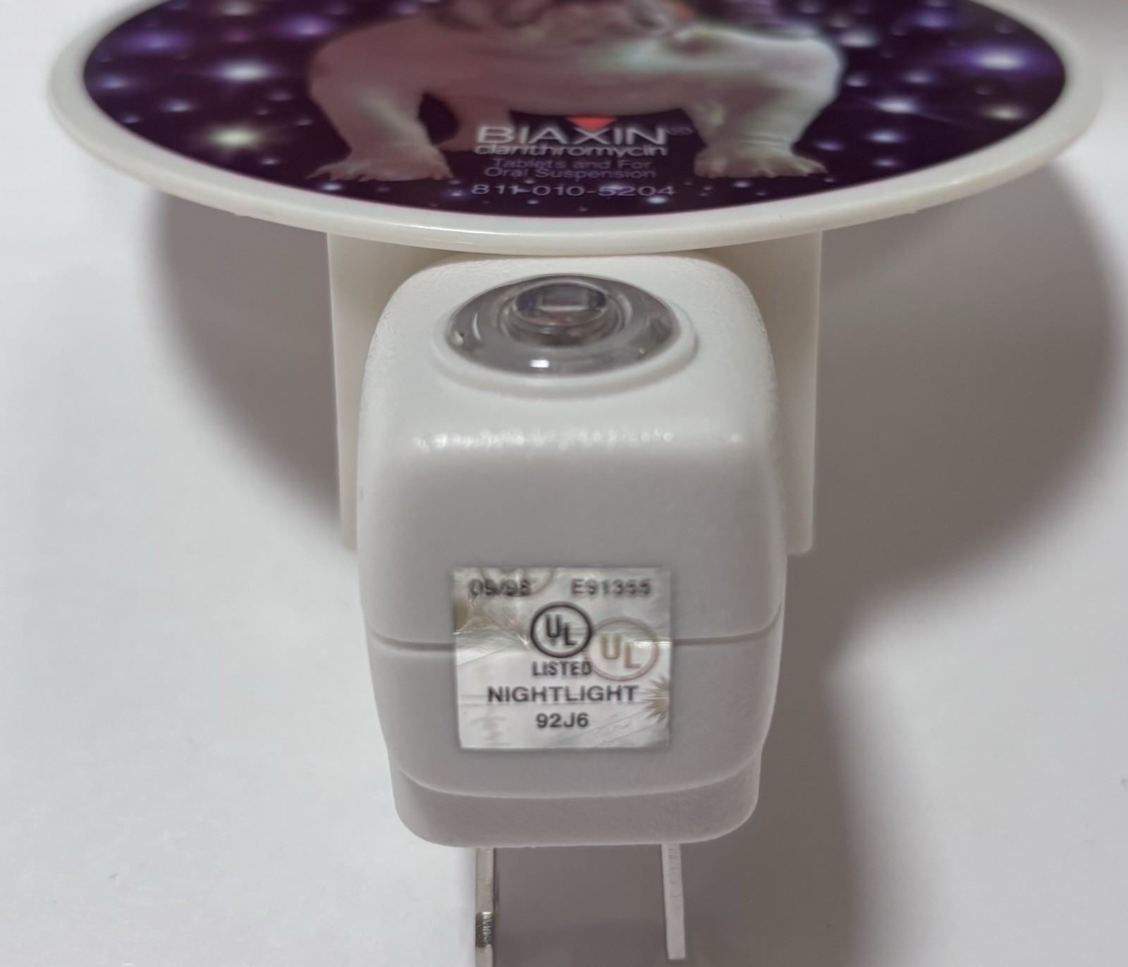 Pharmaceutical Advertising Promo Automatic Night Light Biaxin Novelty Bulldog
