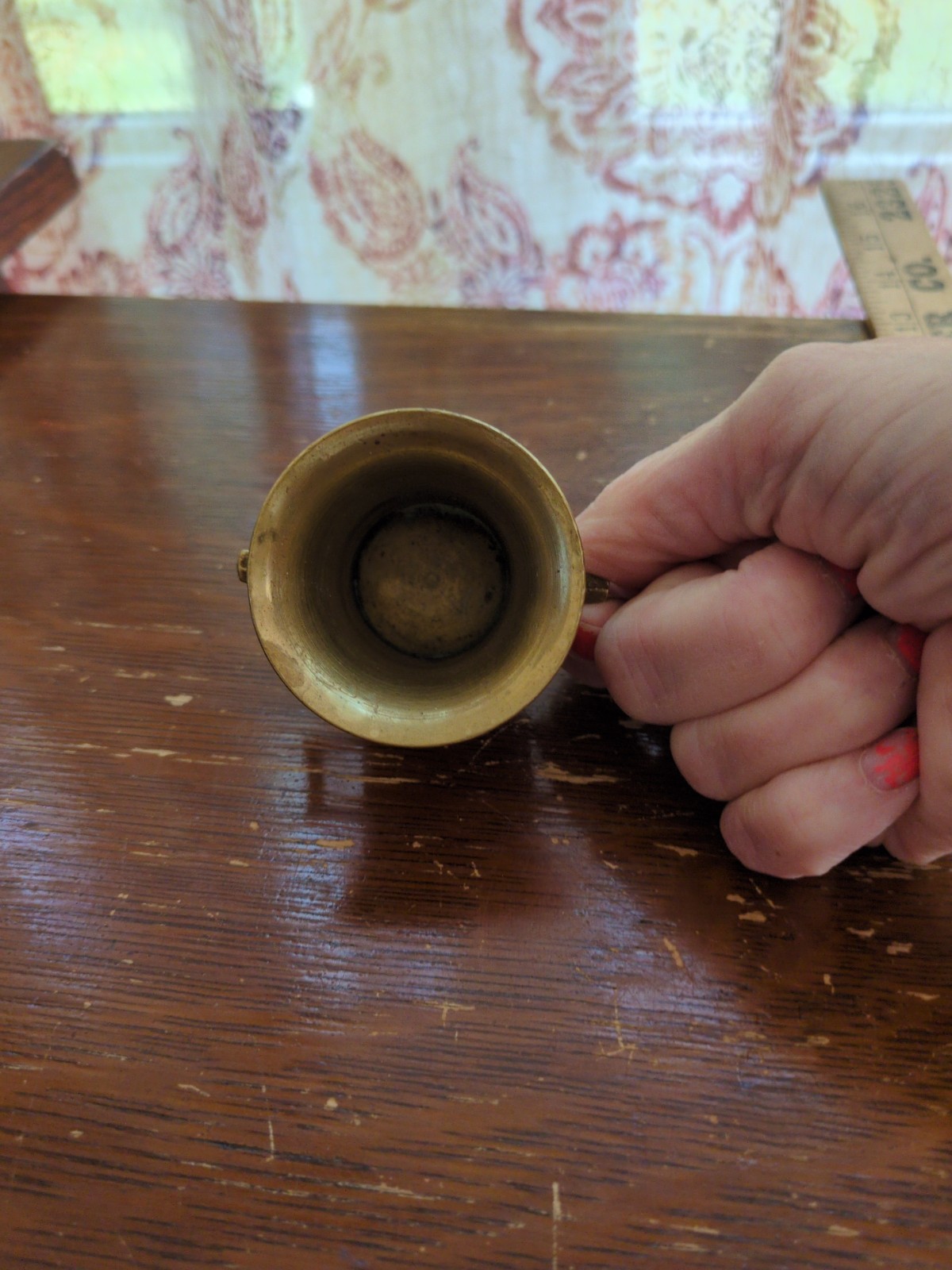 Vintage Brass Small Miniature Double Handled Mortar & Pestle (Bin 20)