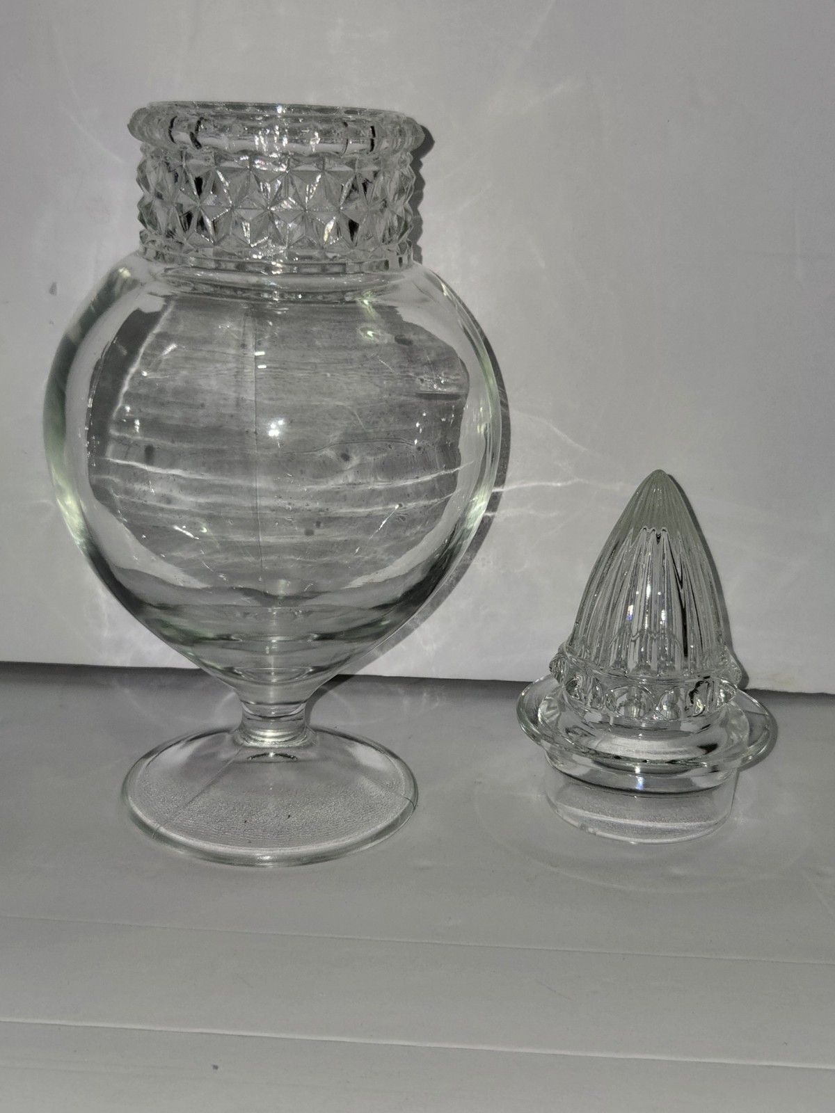 Vintage 1930s Tiffin Dakota Apothecary Drug Store Candy Glass Jar w/ Lid 11″