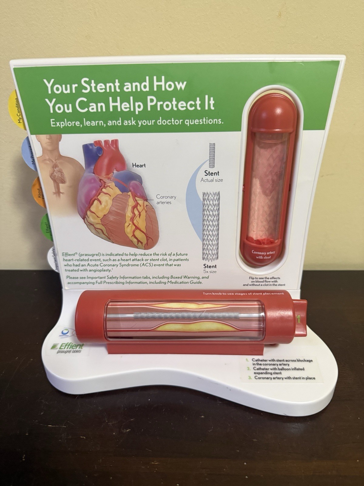 Vintage Effient Prasugrel Medical Display Stent Model Promo Rare