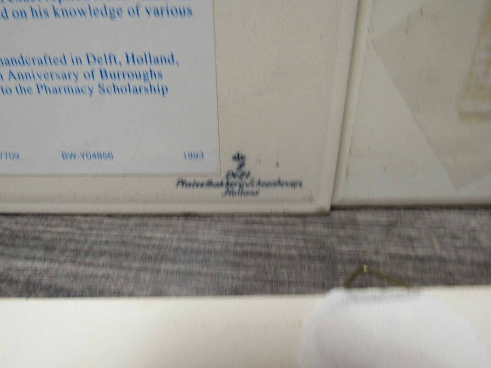 LOT OF 4 Vintage BLUE DELFT Holland Pharmacy Tiles (3)