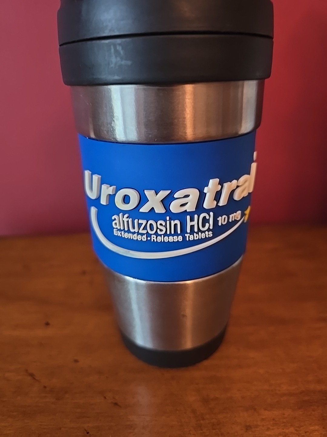 Uroxatral Pharmaceutical Drug rep Travel Mug 16 oz Stainless Steel