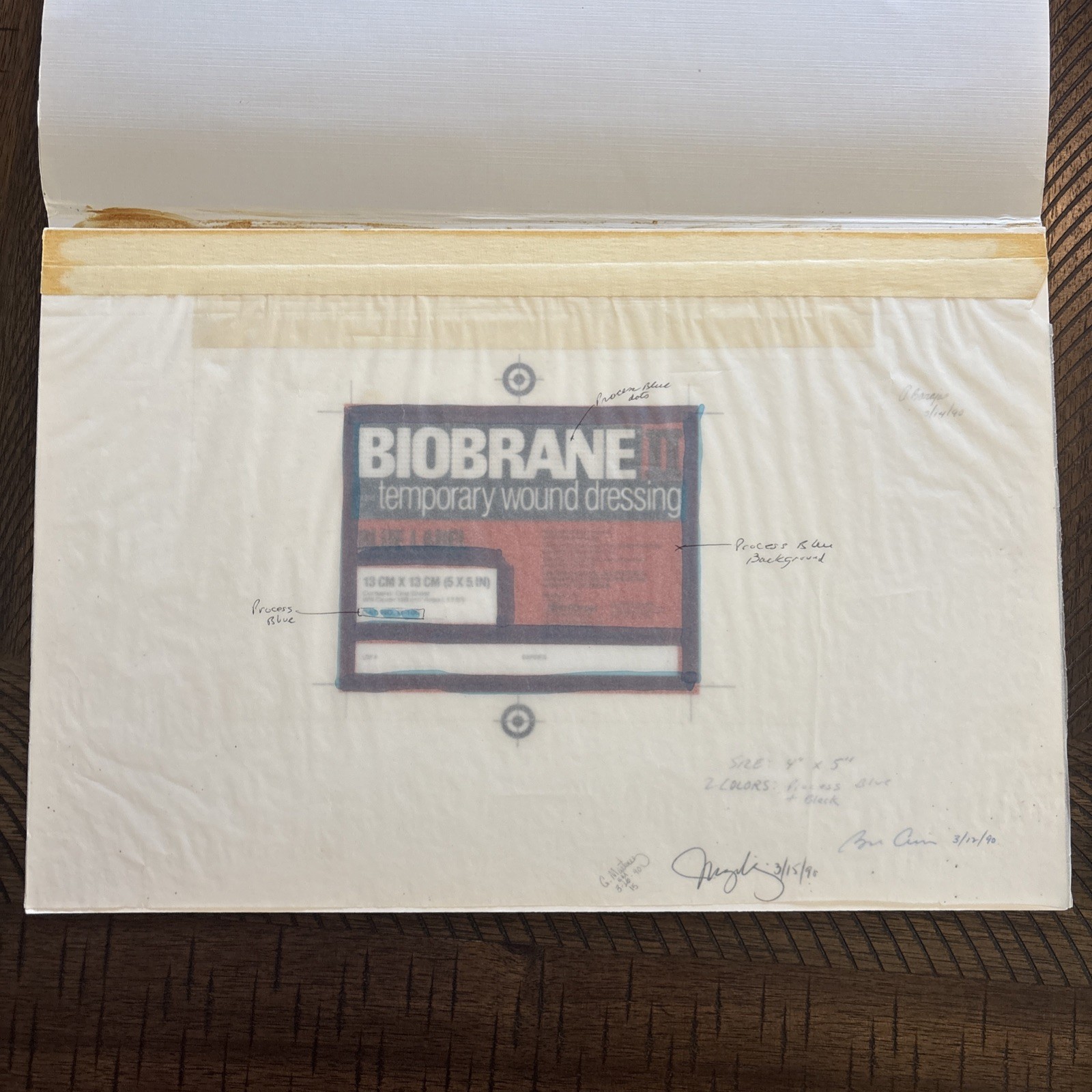 Lot Of 5 BIOBRANE II Signed Original Label Art Works Winthrop Pharma w/ Booklet