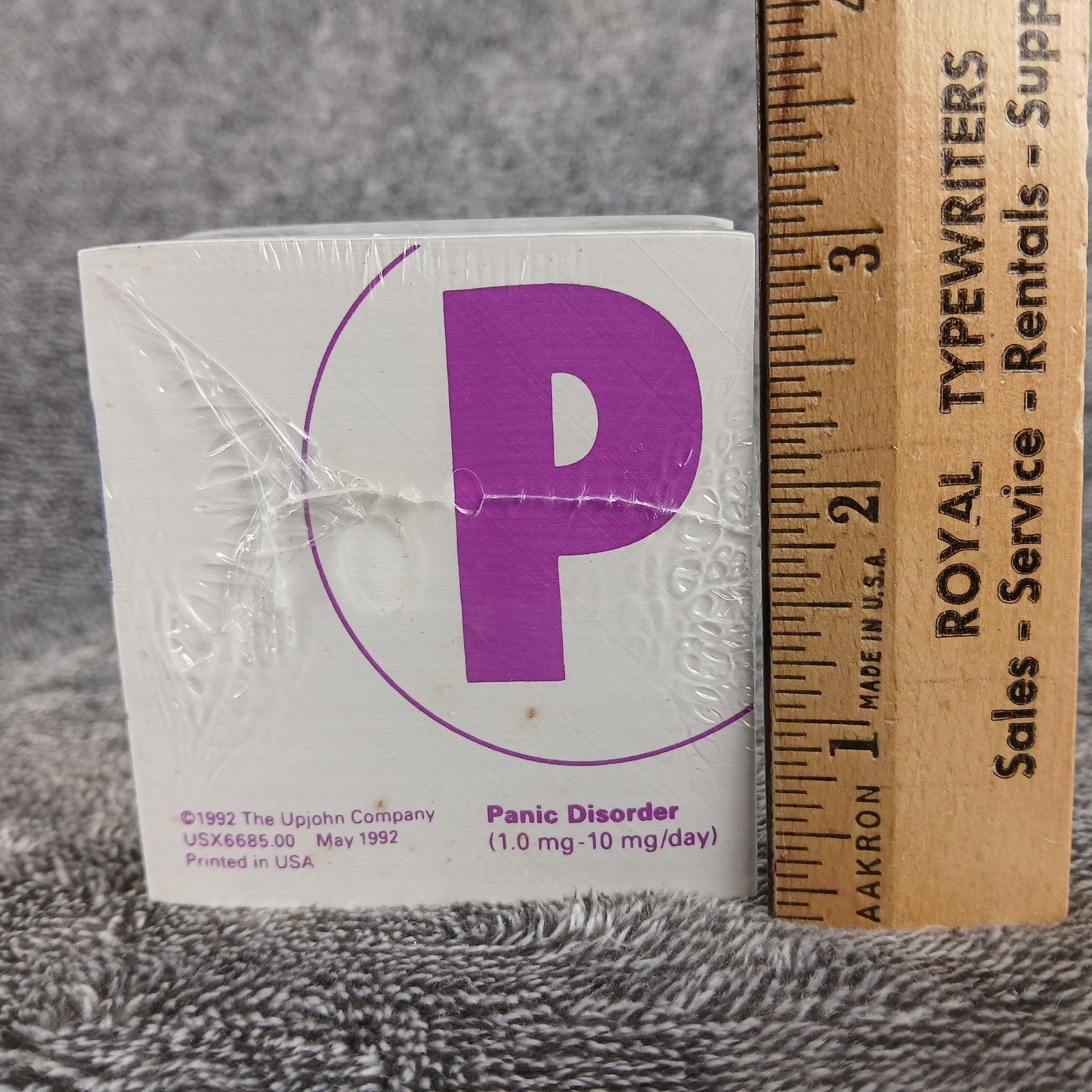 Vtg Xanax Pharmaceutical Advertising Post It Note Cube 90s Alprazolam READ 1992