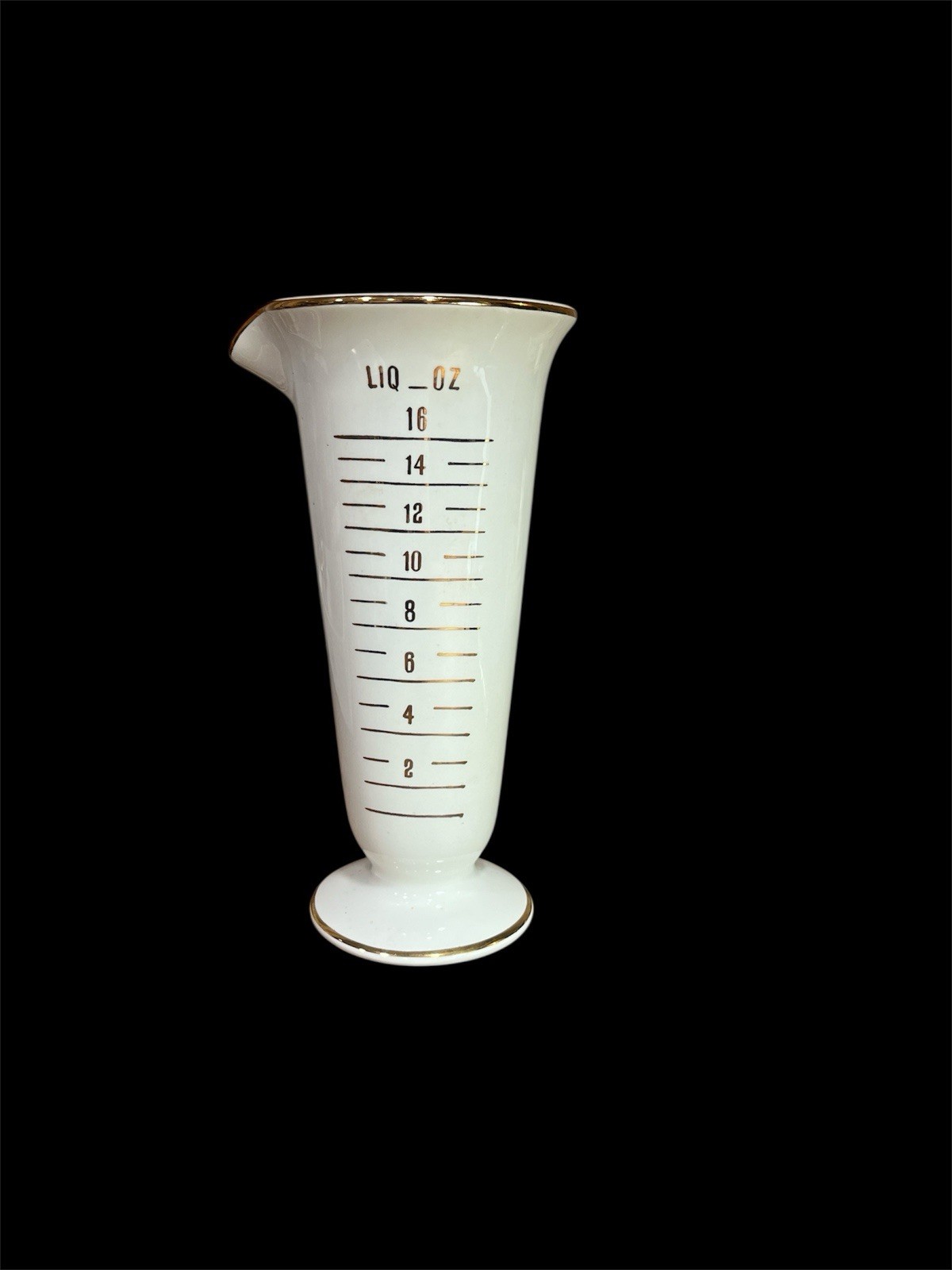 Owens Illinois RX Porcelain Drugstore Pharmacy Apothecary Measuring Beaker 9”