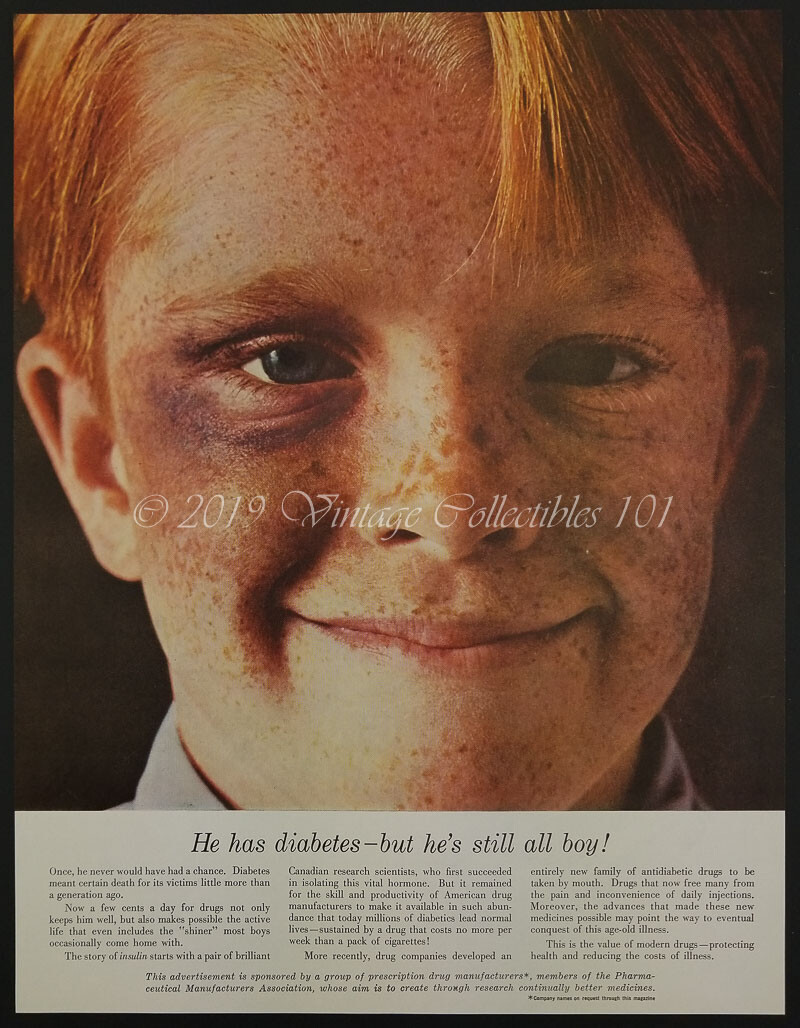 1962 Pharmaceutical Science Insulin Diabetes Research photo art decor vintage ad