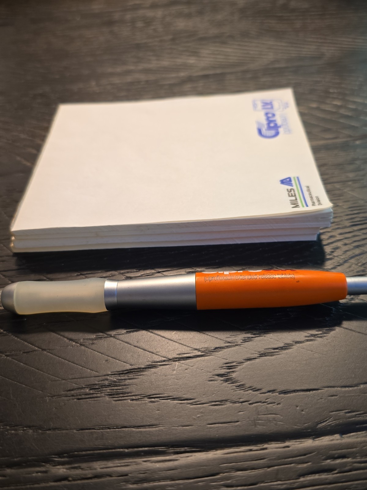 Cipro Pharmaceutical Drug Rep Pen And Note Pads Vintage Metal Pen