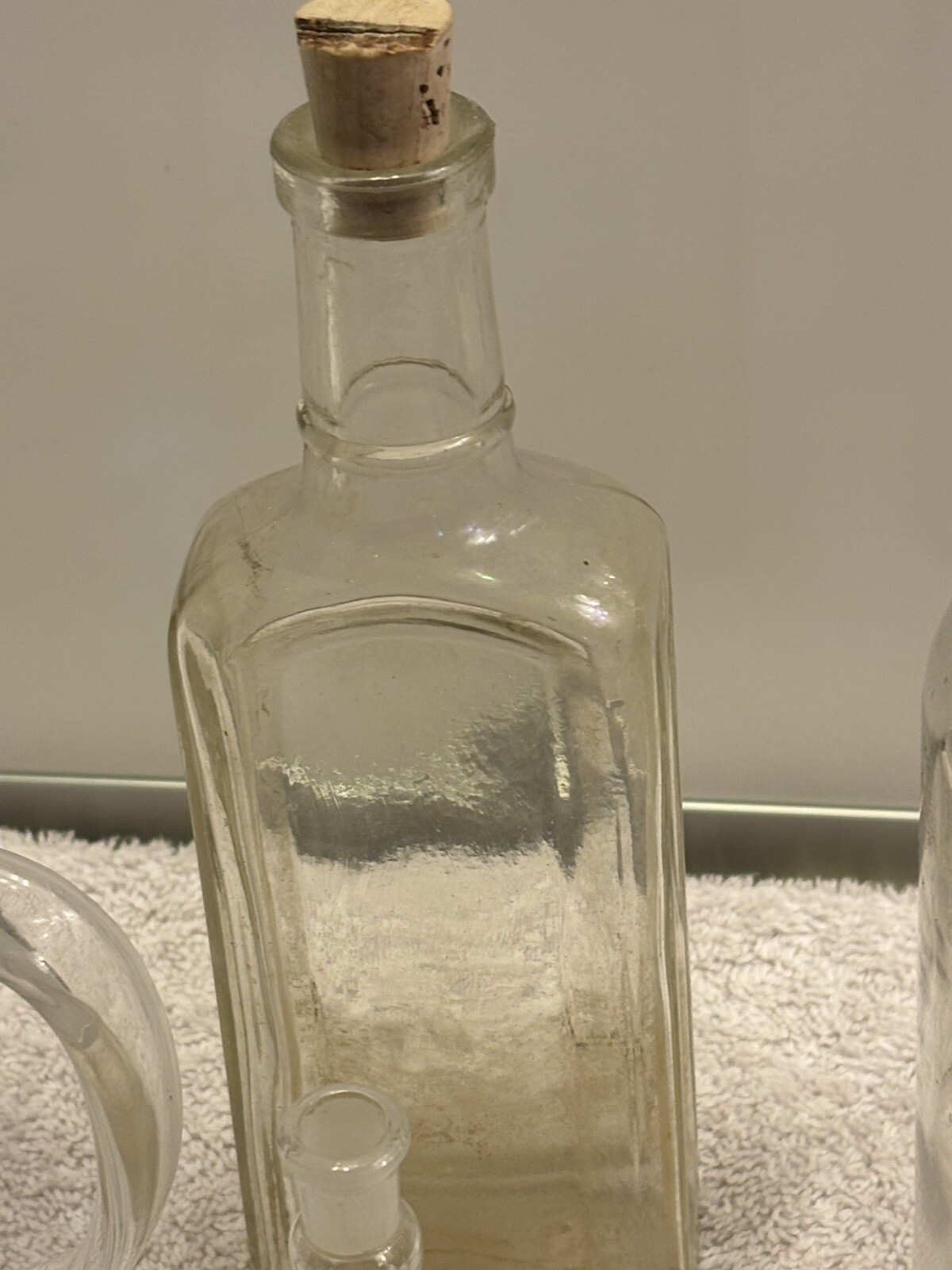 Vintage Pharmacist lot 10 Pcs. Drugstore Bottles And Measuring Cup.