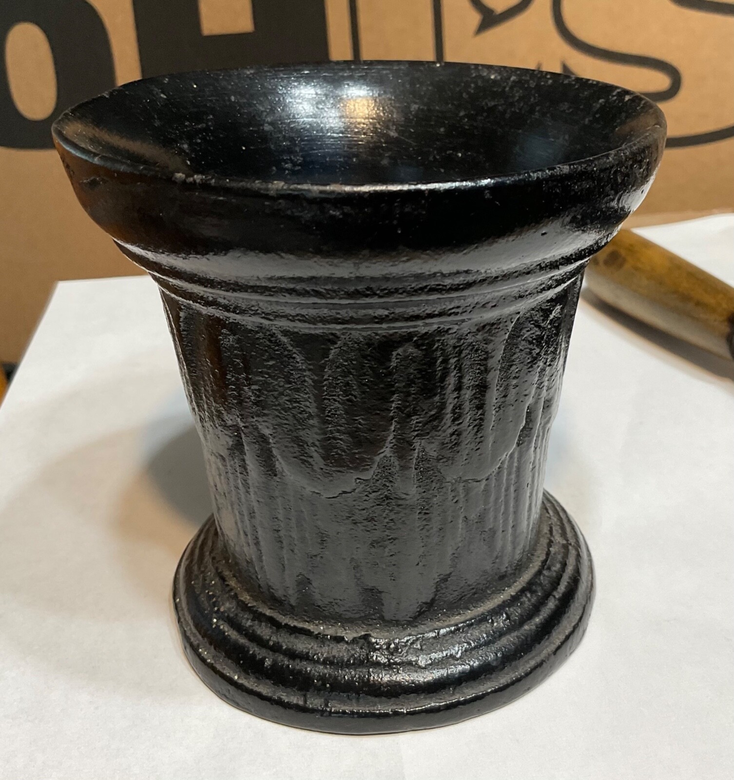 ANTIQUE CAST METAL STEEL MORTAR PESTLE GRINDING BOWL CHEMIST APOTHECARY