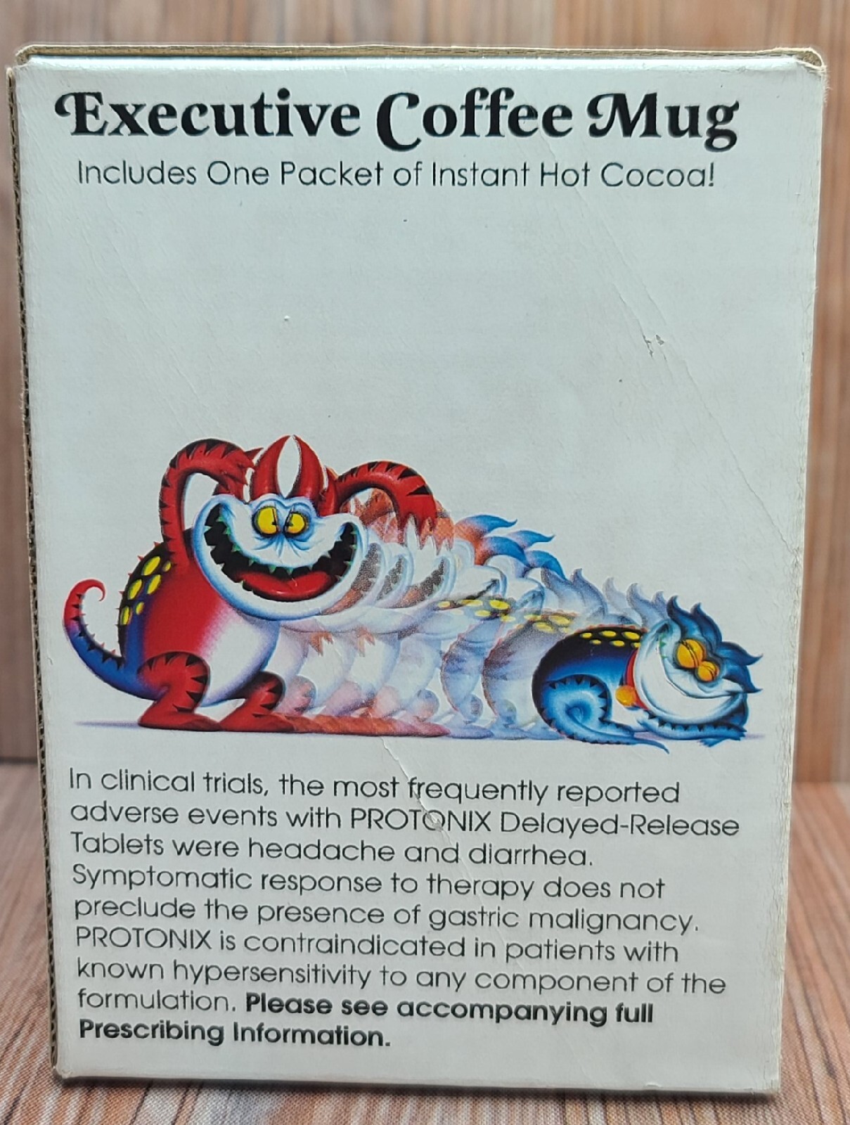 Protonix Coffee Cup Mug Heartburn Monsters Collectible Drug Rep Giveaway HTF