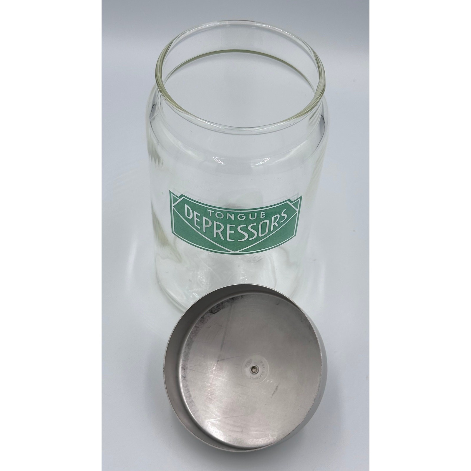 Kalon Profex Medical Apothecary Glass Tongue Depressors Storage Jar w/Lid