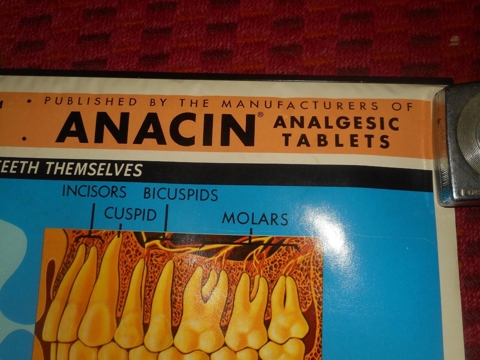 Vintage ANACIN Tablets WHITEHALL Laboratories ADVERTISING Dentist DENTAL POSTER