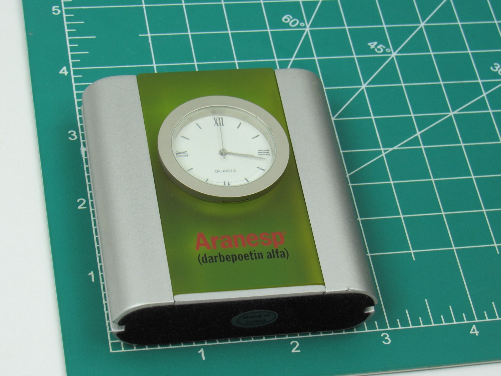Rare Aranesp Desk Clock Drug Rep Pharmaceutical Promo In Original Box w/ Inserts