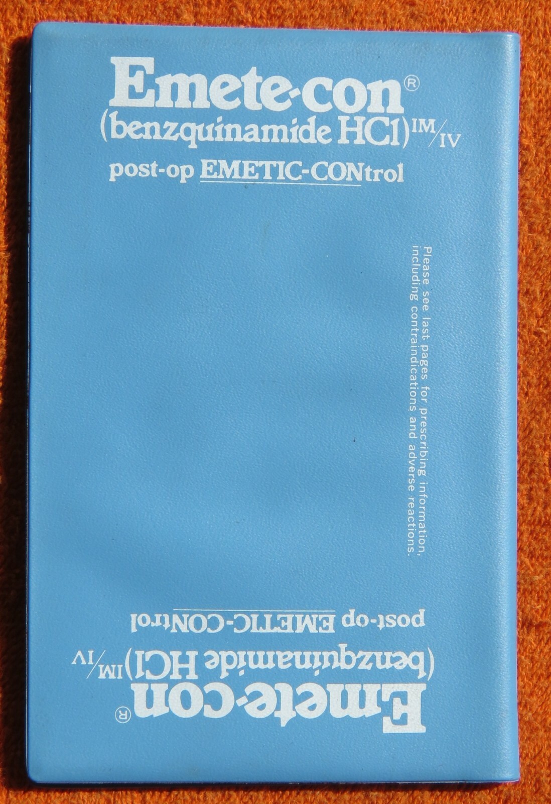 *RARE* 1976 Drug Rep Promotional EMETE-CON® Pocketsize Notebook & Pad *VG*