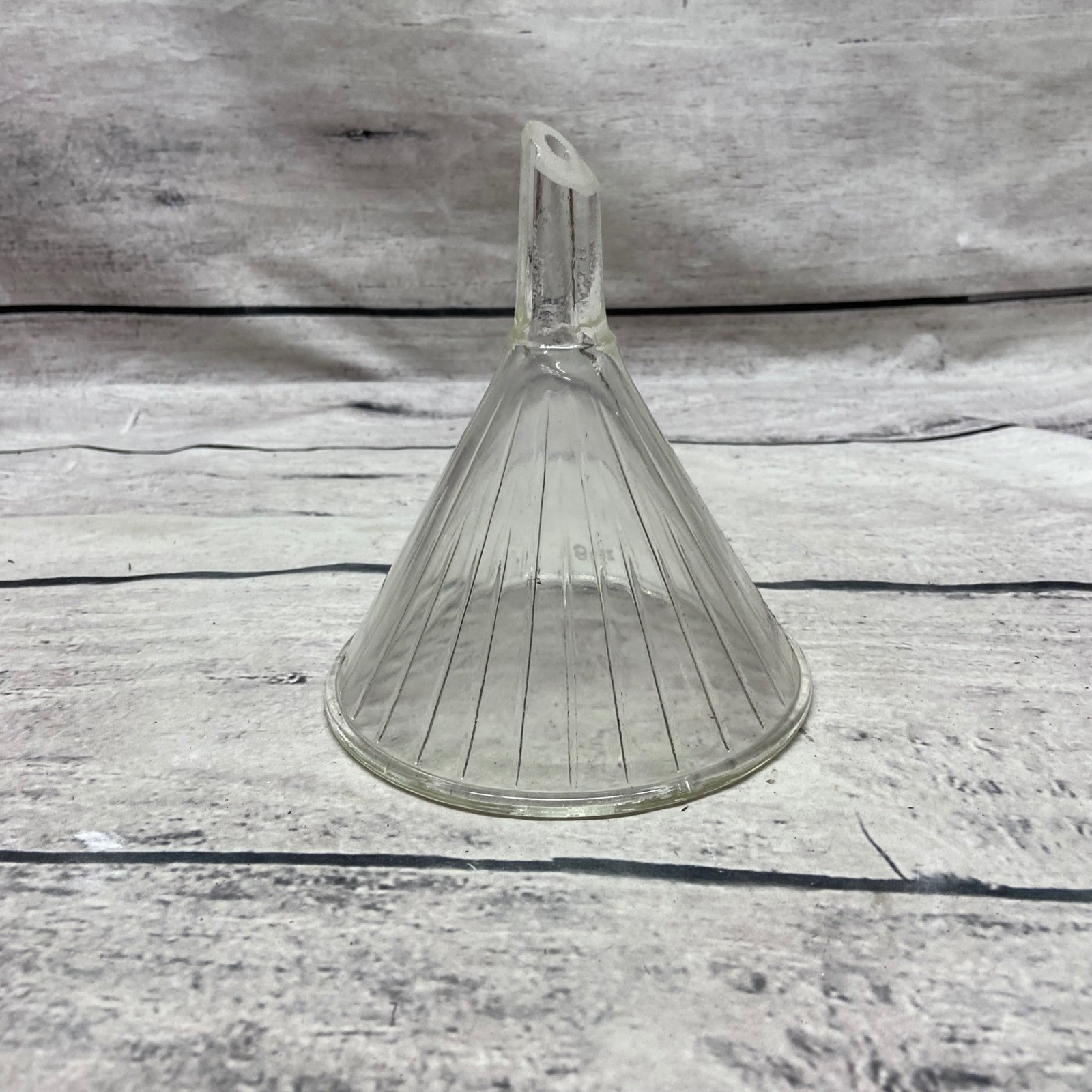 Vintage Ribbed Glass Lab Equipment Funnels Set of 13
