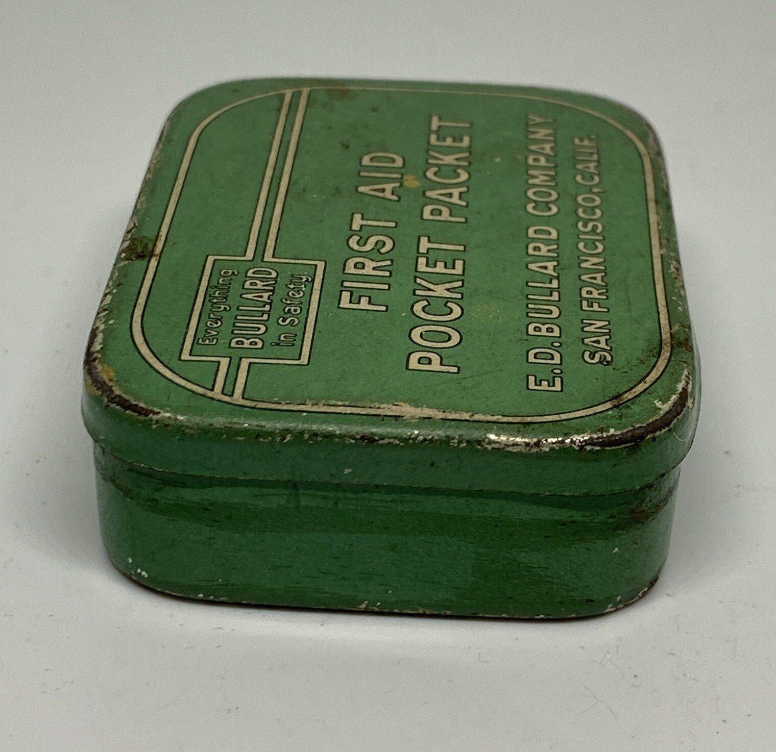 Antique 1930’s Bullard First Aid Pocket Packet Tin Kit & Four Smelling Salts