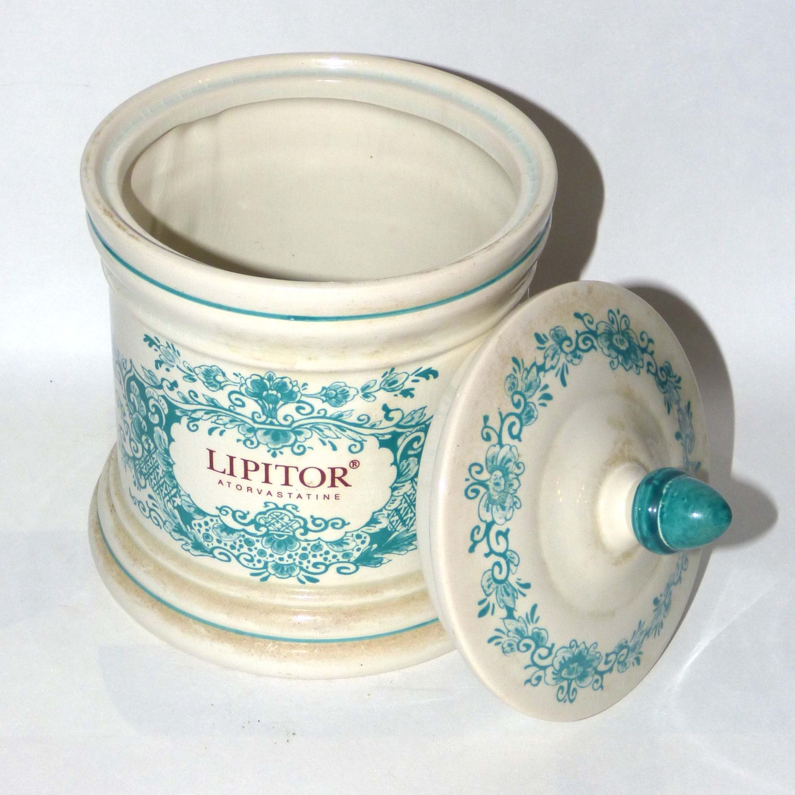 Vintage Lipitor Apothecary Jar ‘t Delftsche Huys Holland Ceramic