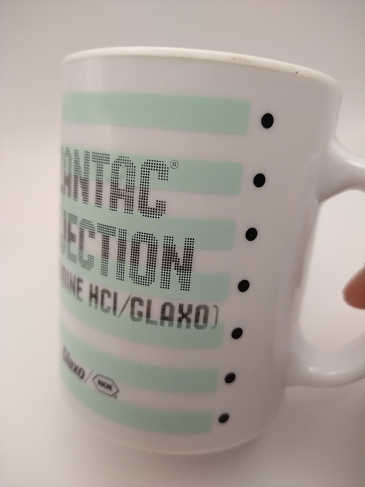 Zantac Injection Glaxo Pharmaceutical Drug Rep Plastic Coffee Mug Dot Matrix