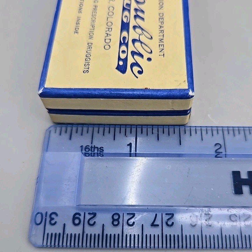 Vintage Republic Drug Co. Denver, CO Prescription Department Cardboard Pill Box