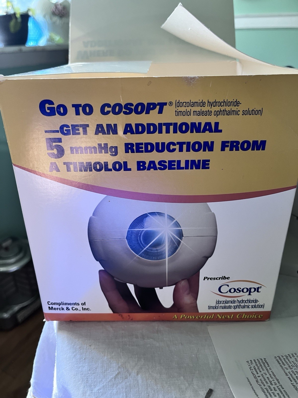 Large vintage pharmaceutical promotional display model for Cosopt by Merck.