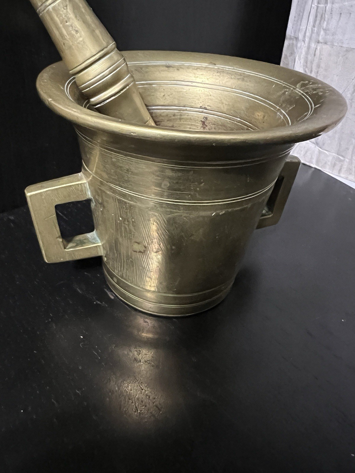 Vintage/Antique? Heavy Brass Large Mortar and Pestle Apothecary