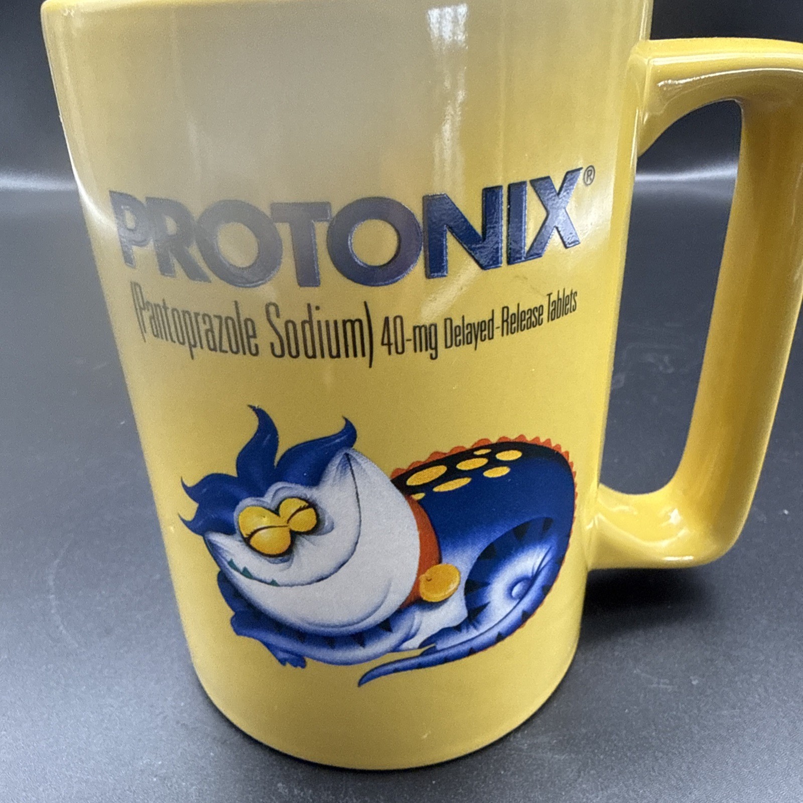 Protonix Coffee Cup Mug Heartburn Monsters Collectible Drug Rep Pharmaceutical