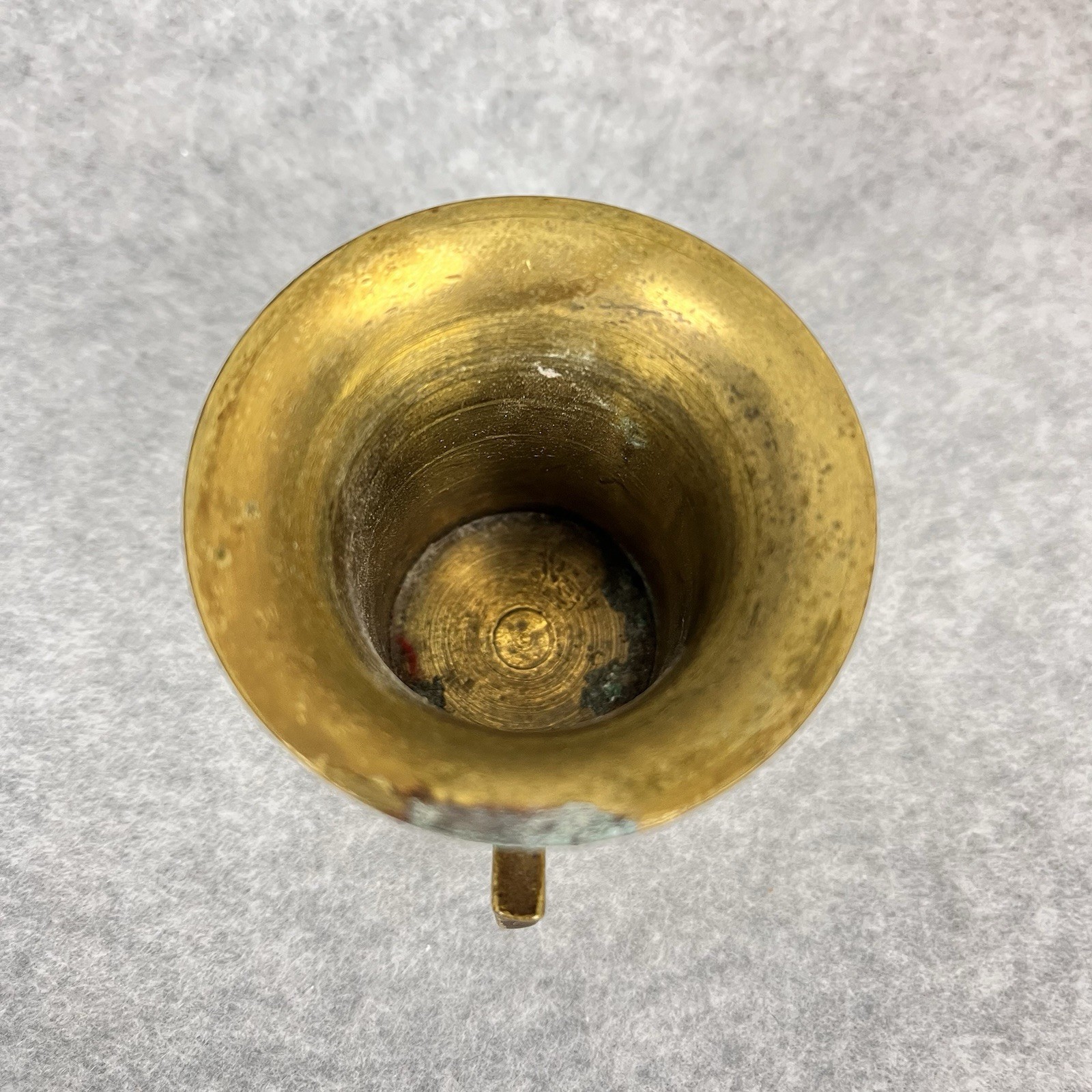 Vintage Small 2″ Tall Brass Mortar with Handles & 3″ Pestle