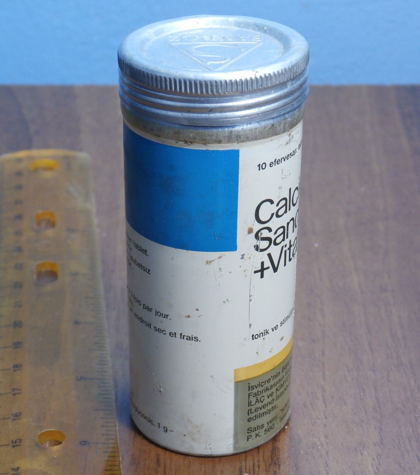 Vtg OPTALIDON SANDOZ MED. TIN BOX Swiss (Turkey)