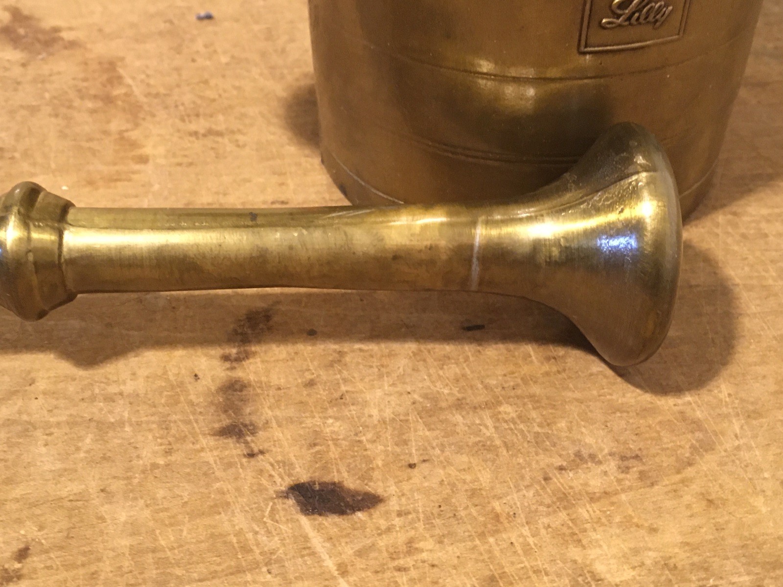 Vintage 1978 Eli Lilly Keflex “100” Brass Mortar & Pestle
