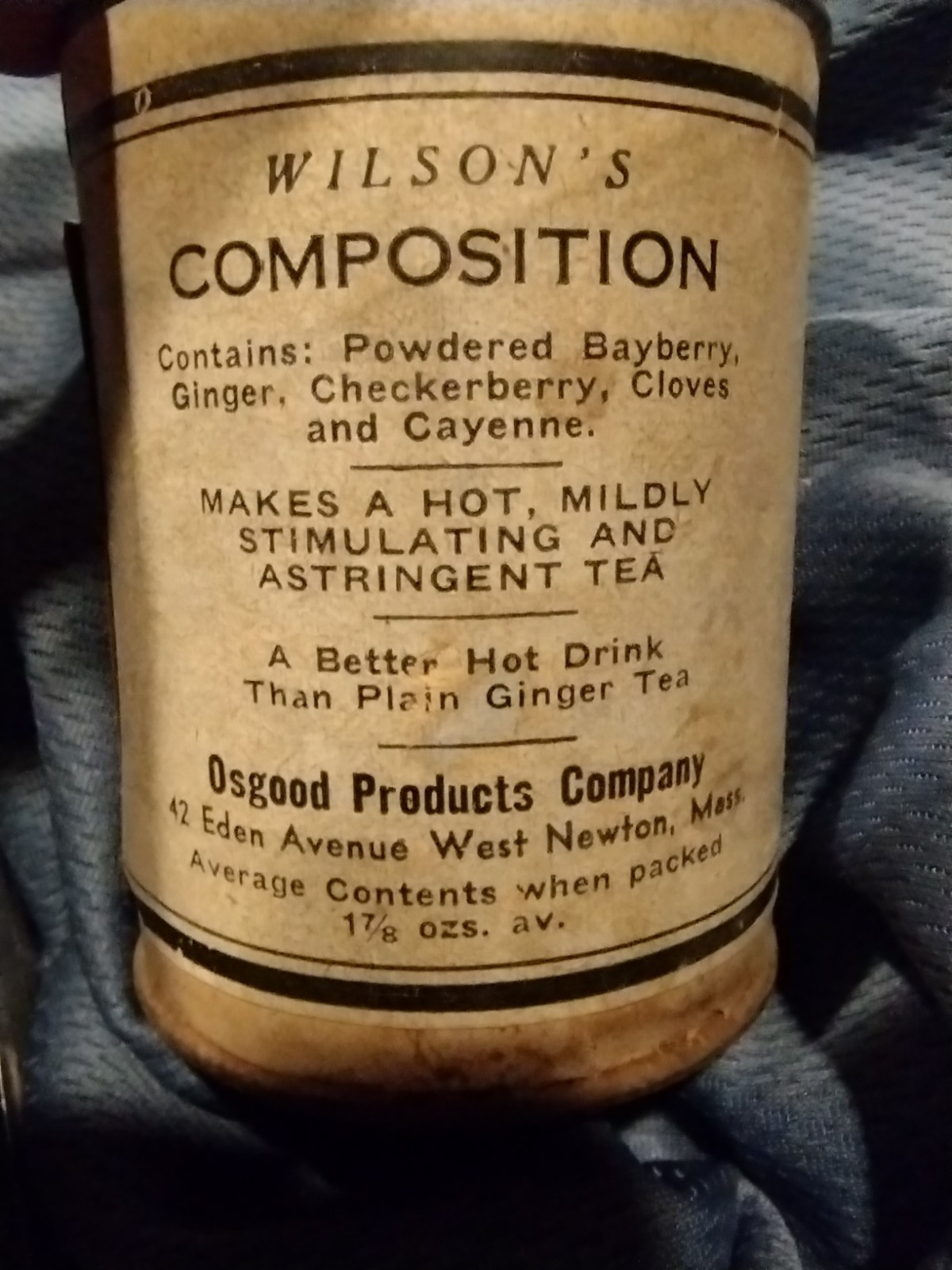 Vintage Container APOTHECARY astringent TEA WILSON’S RARE tin Medical HISTORY