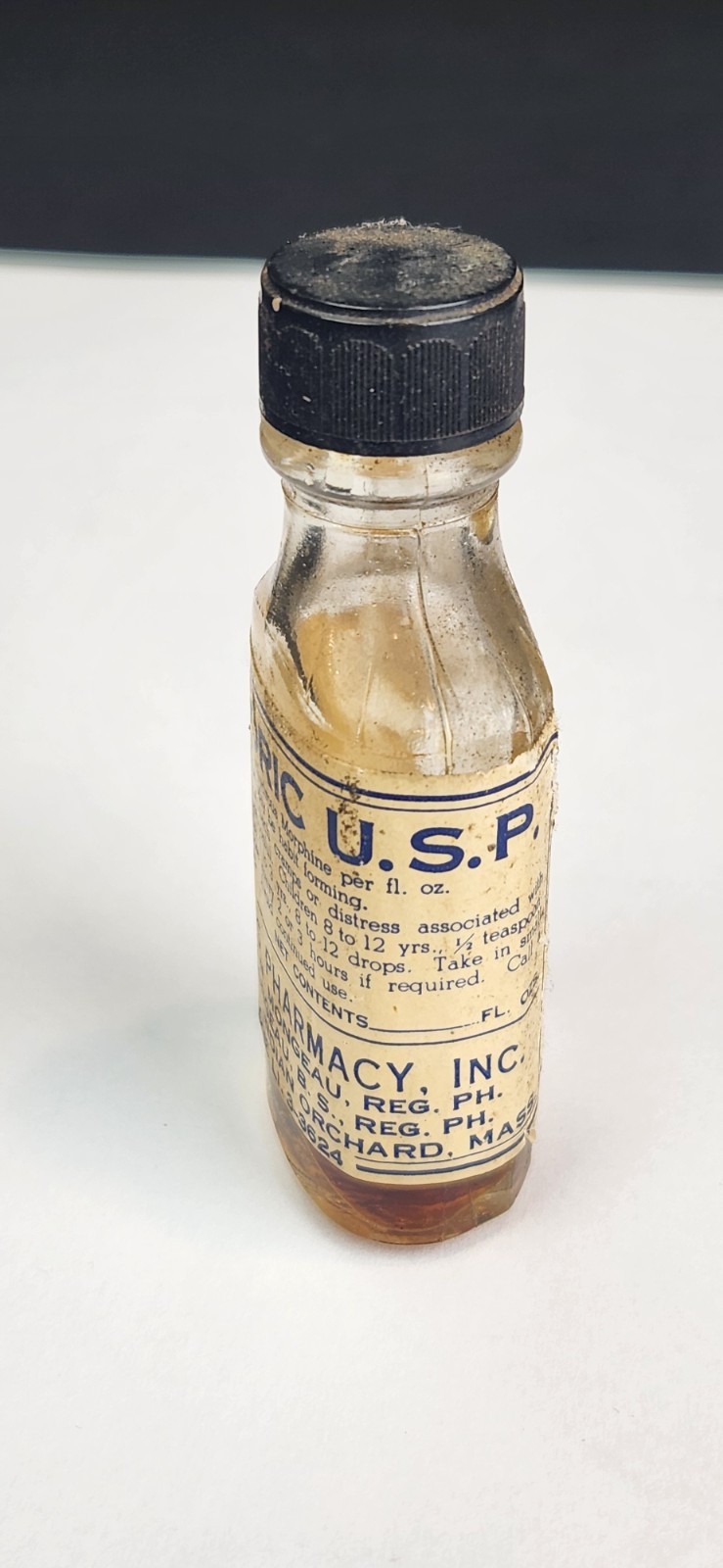 Vintage Morphine Narcotic Medicine Paragoric USP Elixir Bottle Empty