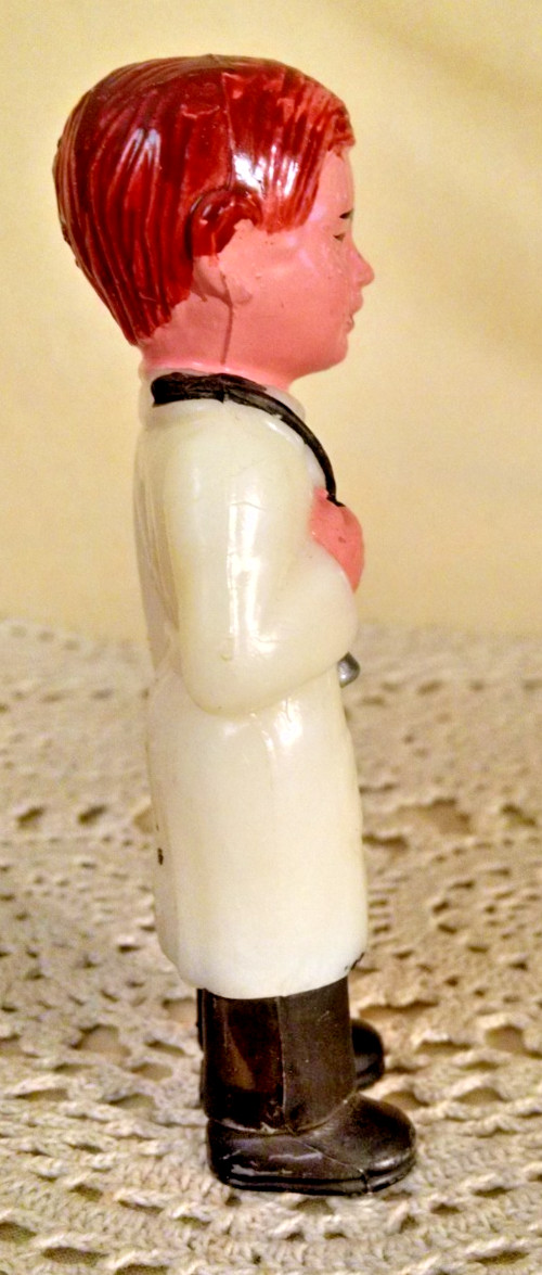 Doctor Figurine Vintage Hong Kong Plastic Stethoscope White Jacket Cake Topper