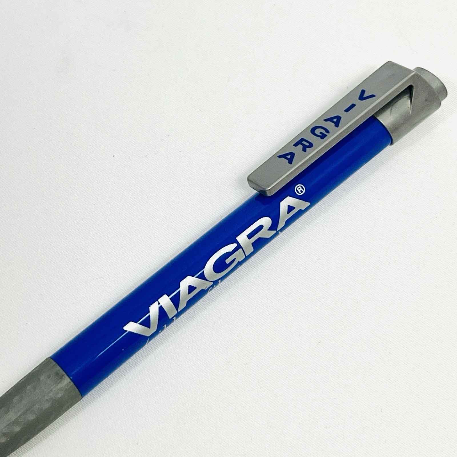Pharmaceutical Viagra Click Pen Pfizer Drug Promotional Blue Gray Plastic