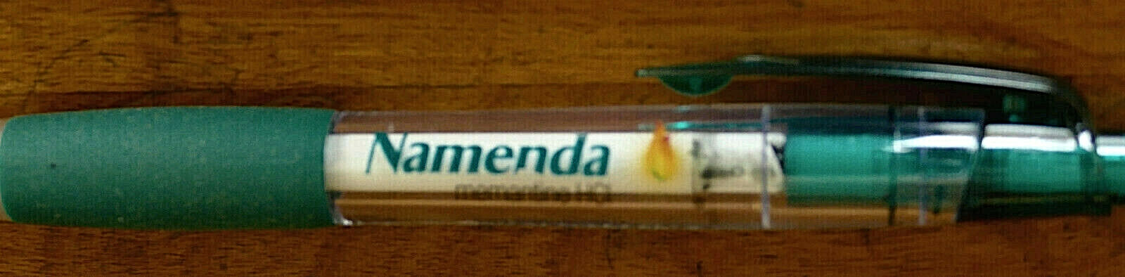 NAMENDA Drug Rep Pharmaceutical PEN NOS NEW Stored Unused Rubber Grip Aqua