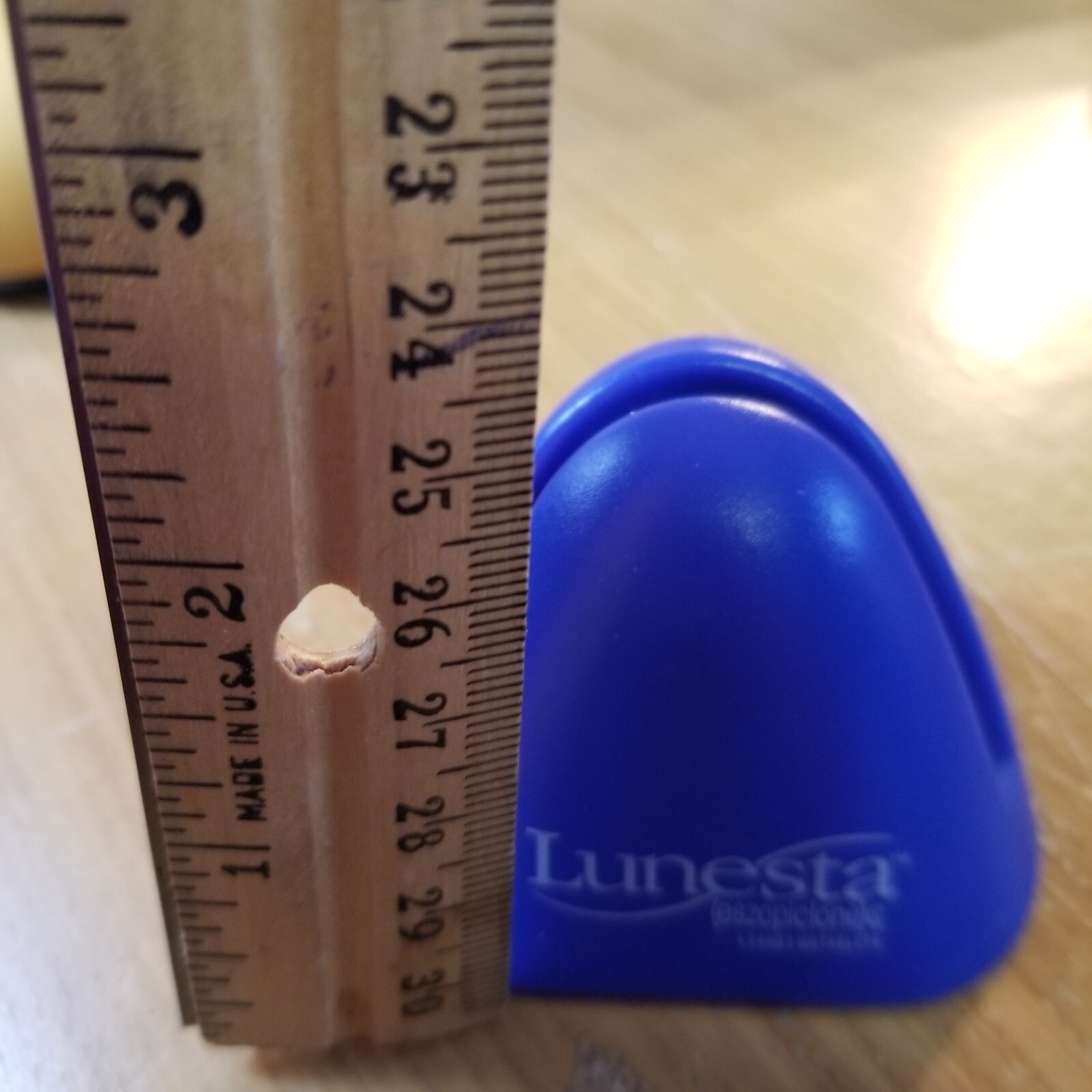 Lunesta Drug Rep Logo Page Pal Paper Holder Paperweight Blue Plastic 2×2 1/4″