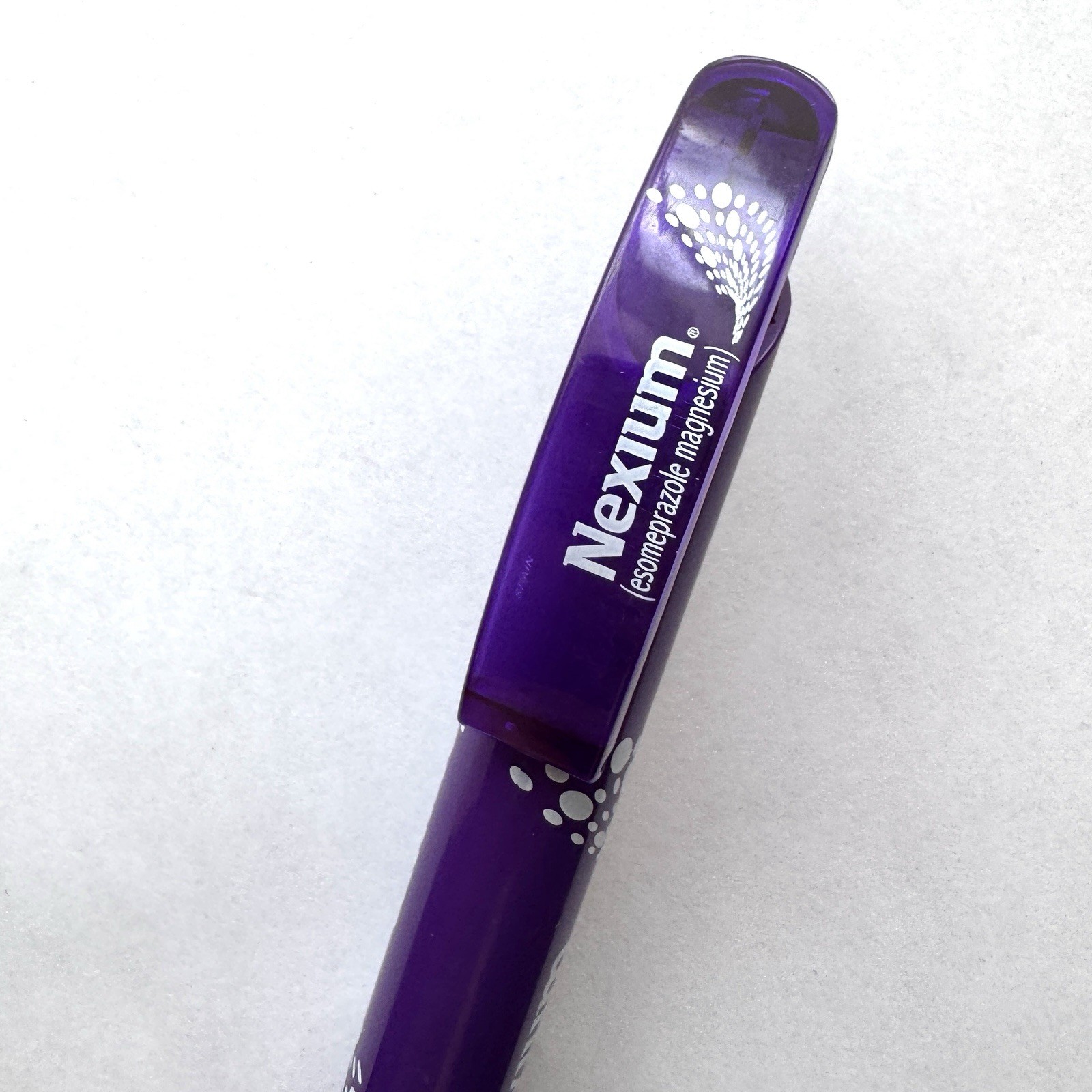 Nexium Pharmaceutical Pharma Drug Rep Pens Purple Plastic Click Pen WORKs!