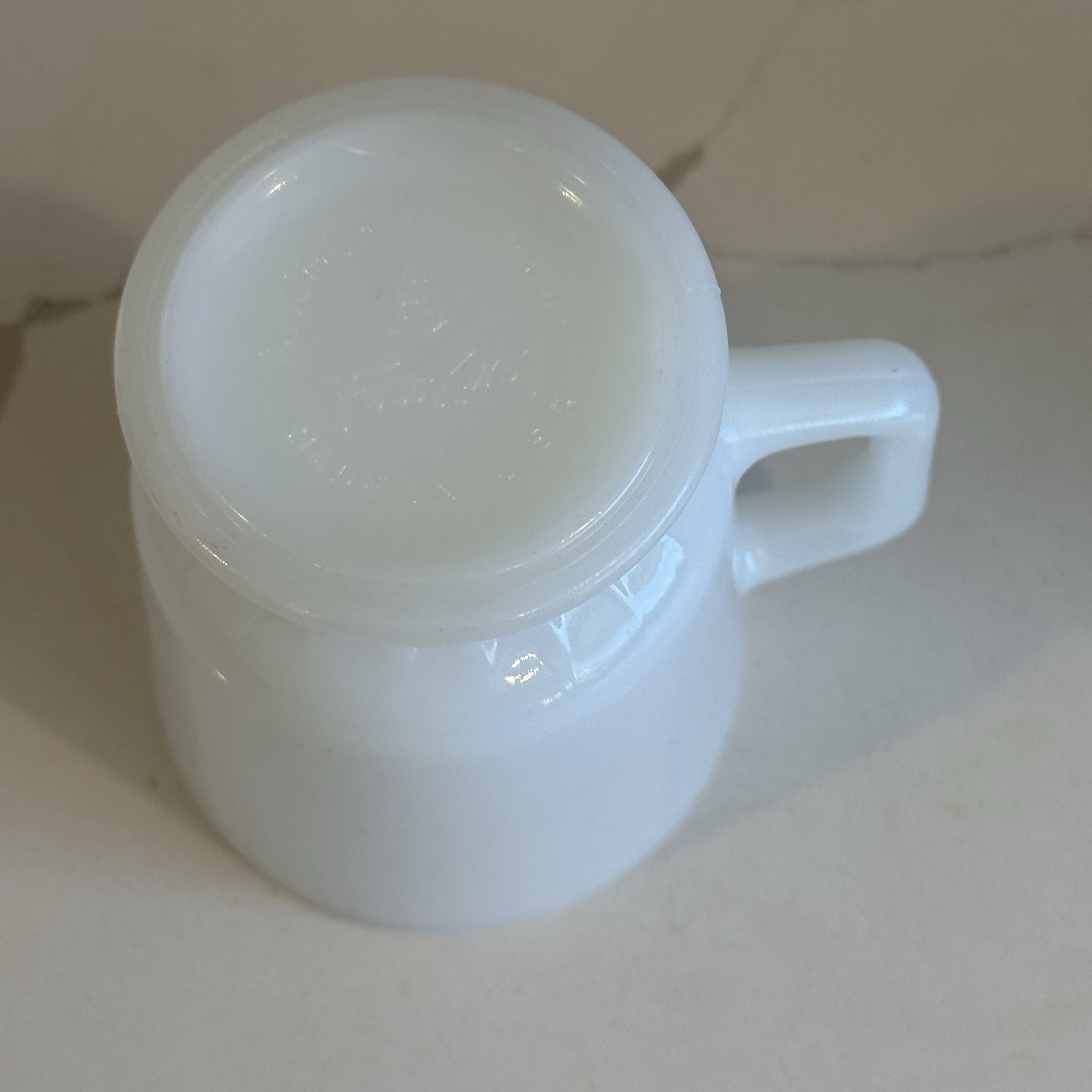 2 Vintage Fire King Anchor Hocking Footed Milk Glass Cup Mug Aetna Betterment 76