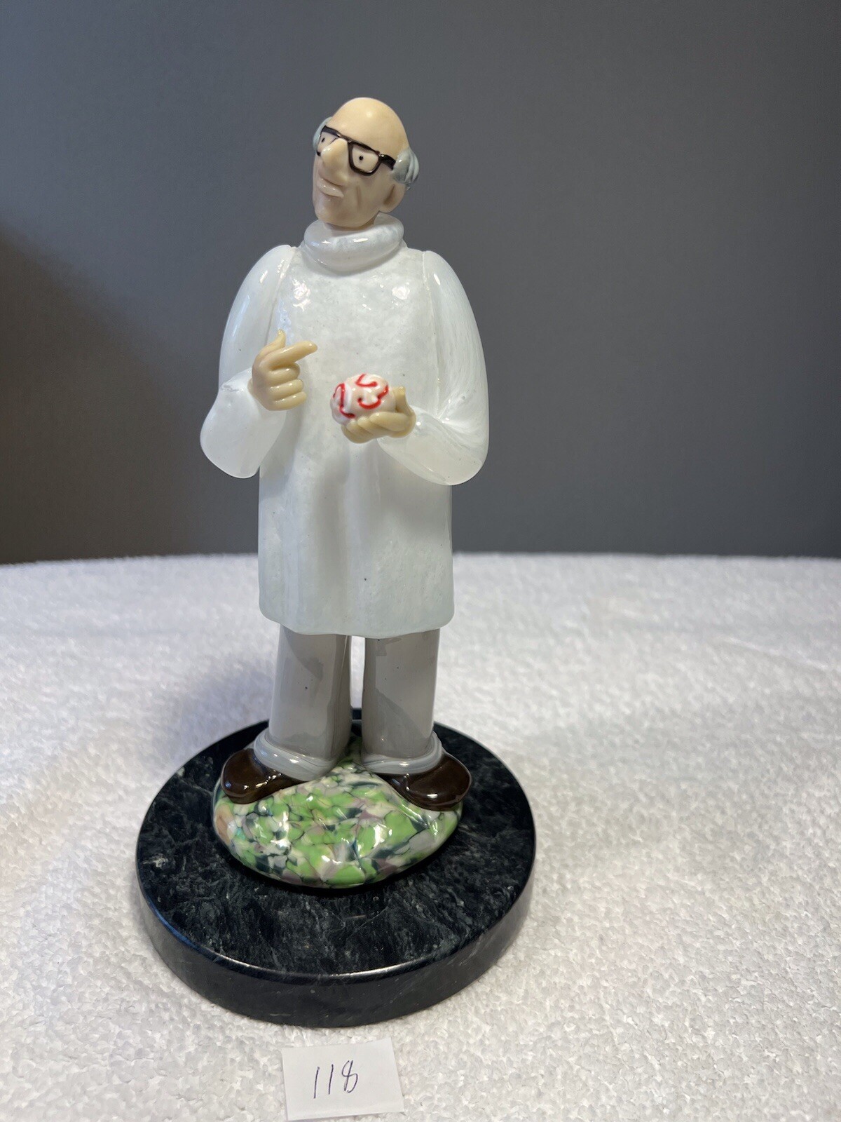 Lot Of 2 Vintage Czech Hand Blown Glass Doctor Figurines