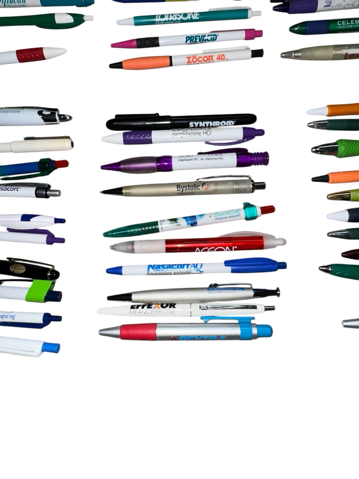Lot Of 125 Pharmaceutical Drug Rep Advertising Pens some Rare!