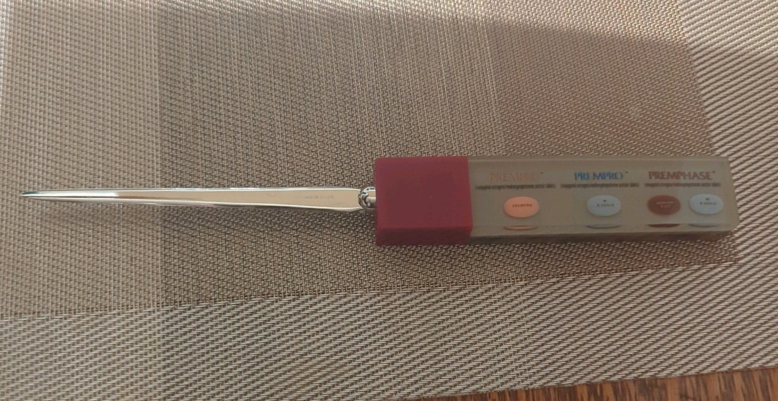Pharmaceutucal Drug Rep Promo Letter Opener. 9.5 inch Branded Vintage Promo