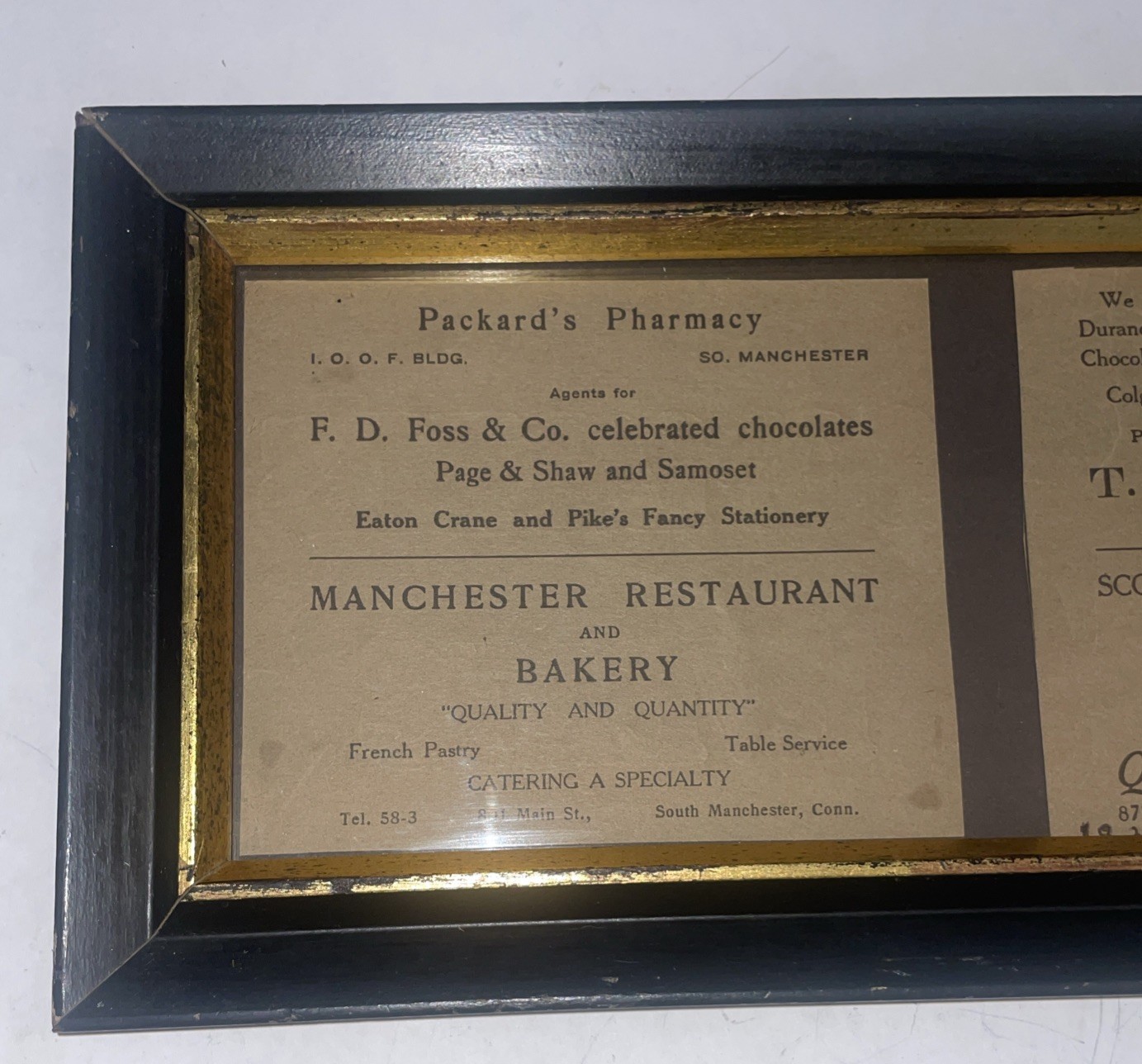 Vintage Framed Advertisements Packards Pharmacy, T. Weldon and Co Pharmacy
