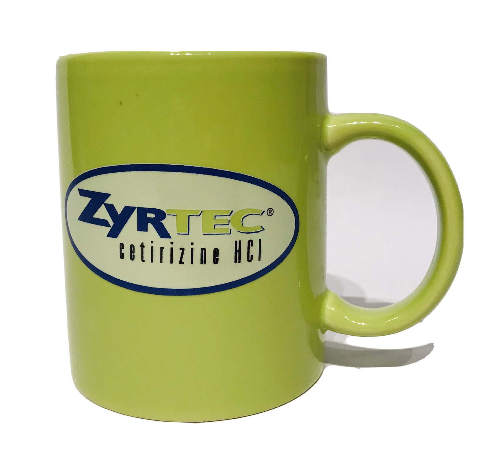 Zyrtec Cetirizine HCI Green Coffee Mug 10 oz Cup Ceramic Advertising