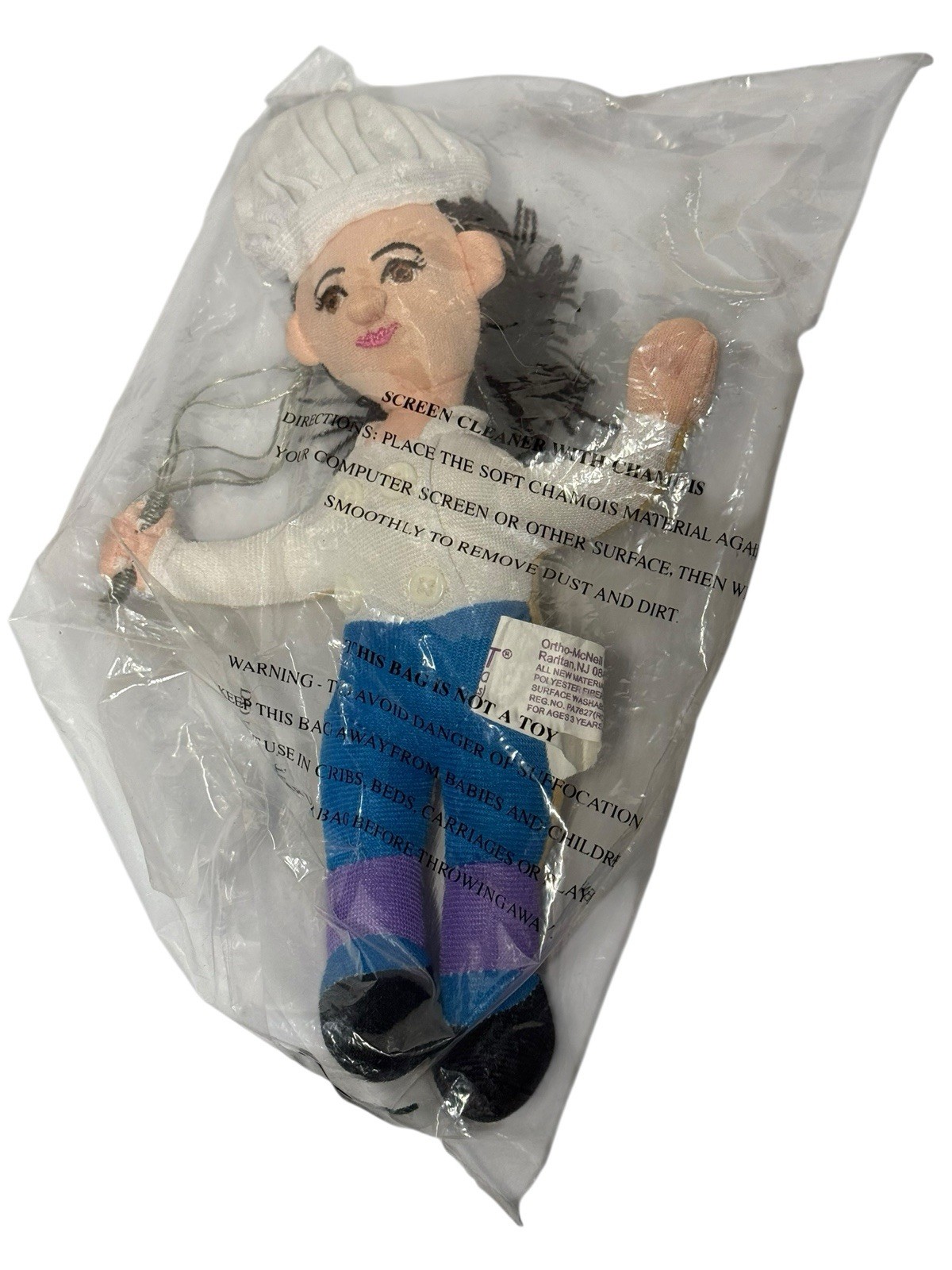 Ultracet Ortho McNeil Pharmaceutical Rep Beanie Doll Woman Chef RARE NIP