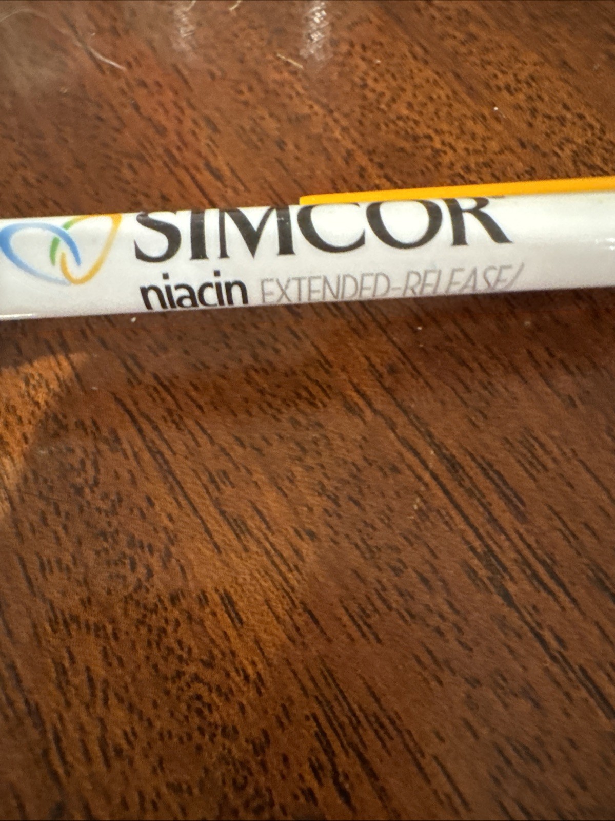 Simcor Writing Pen Drug Rep Pharmaceutical Rubber Grip White Yellow Promo