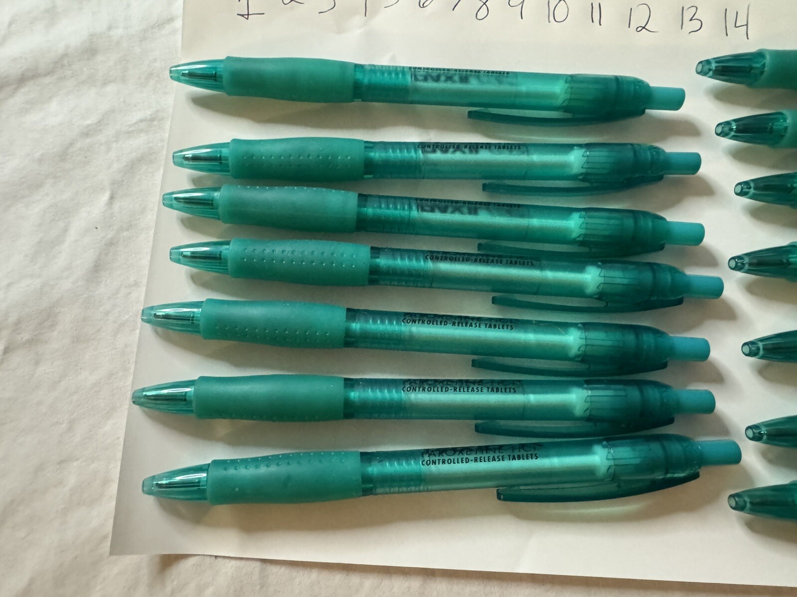 Lot Of 14 Paxil CR Drug Rep Pharmaceutical Promo Advertising Pens Plastic
