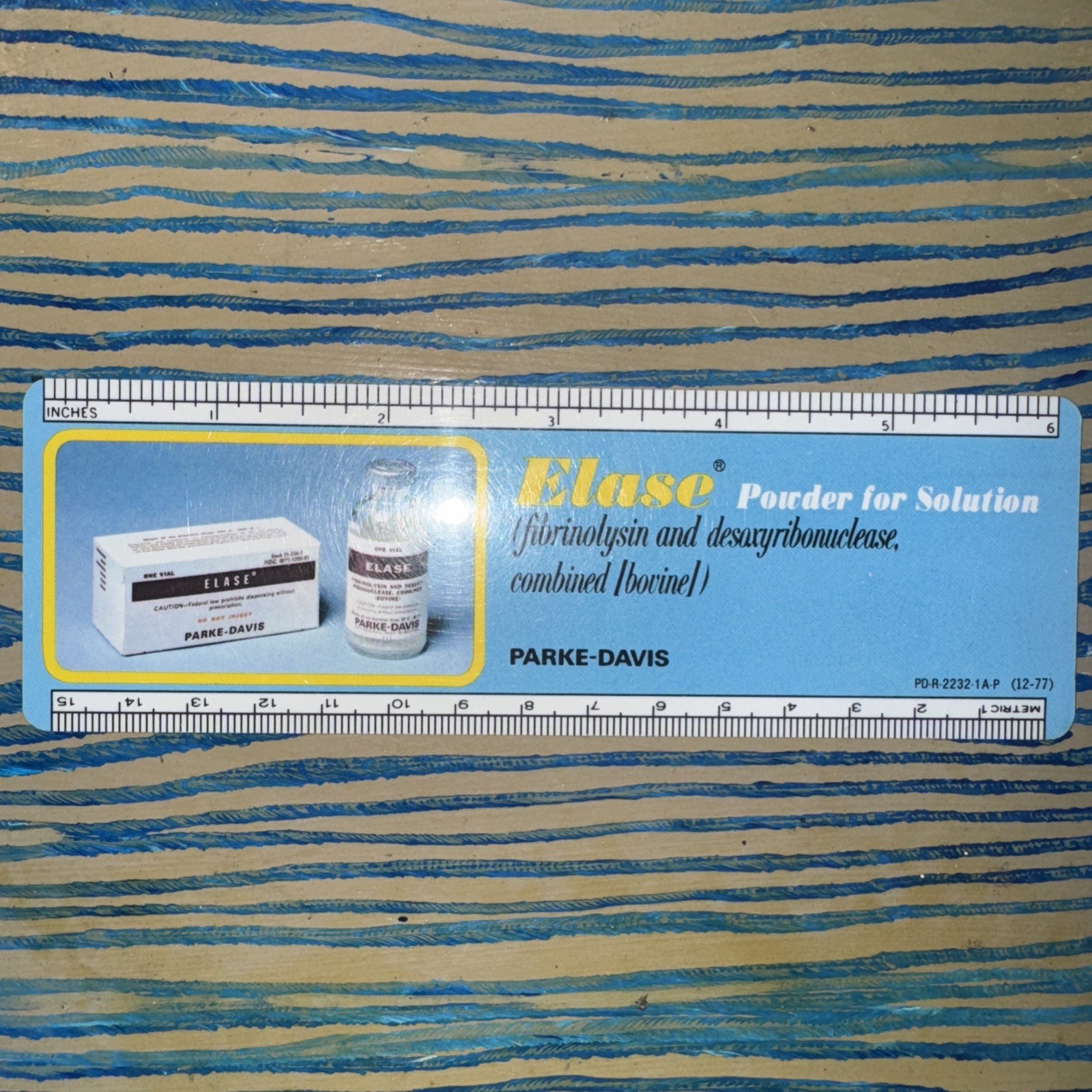 Elase Ruler 1960s Parke Davis Drug Rep Swag Pharmaceuticals Vtg Pharma Ad