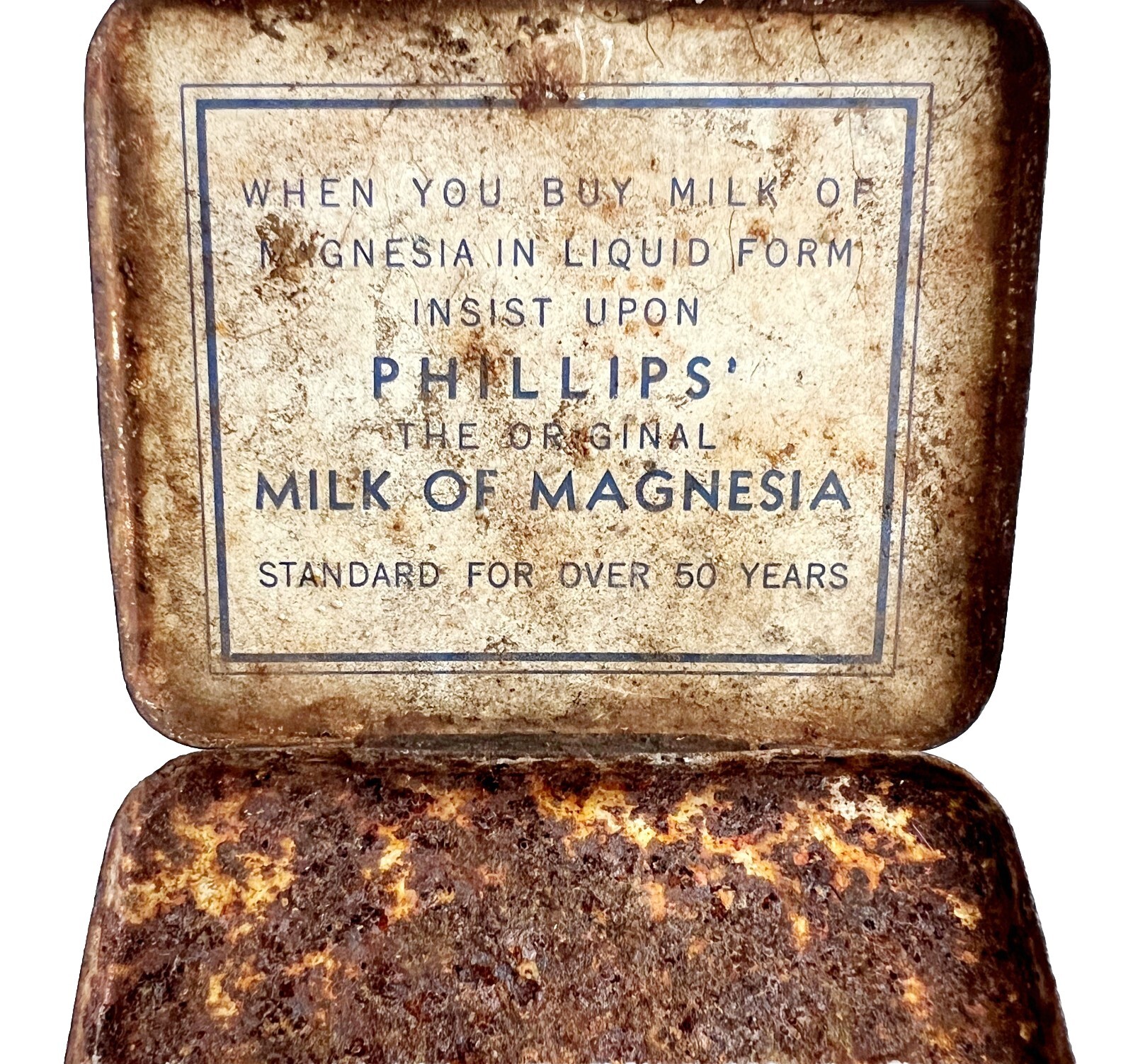 Phillips Milk Of Magnesia Tablet Tin 1950s Antique Medical Collectibles E72