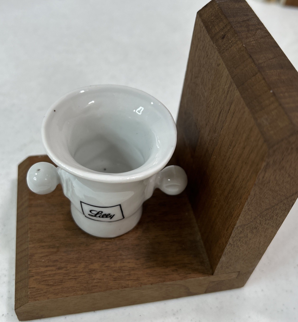 Pharmaceutical Vintage 1982 Lilly Mini Apothecary Bookends Darvocet-N 100 Wood
