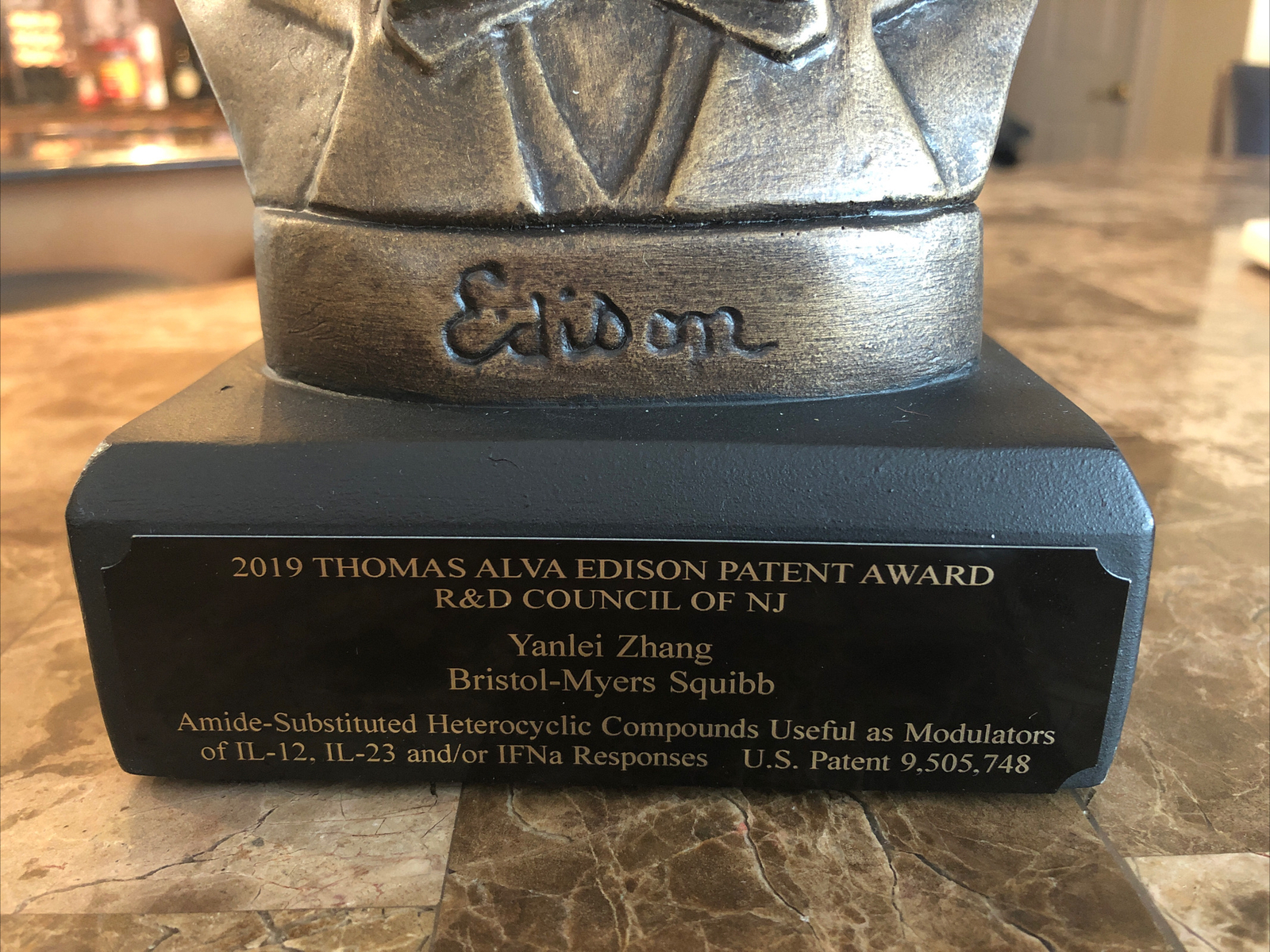 RARE Robert Toth – Thomas Edison Patent Award R&D Council NJ – Bristol-Myers