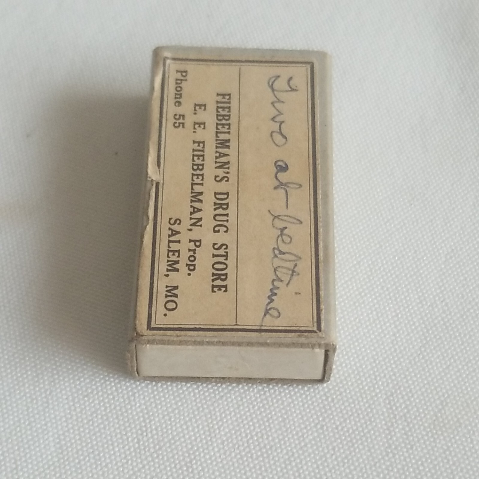 Vtg Pharmacy Pill Box From Drug Store In Salem MO Phone #55 & 2 Rolling Papers